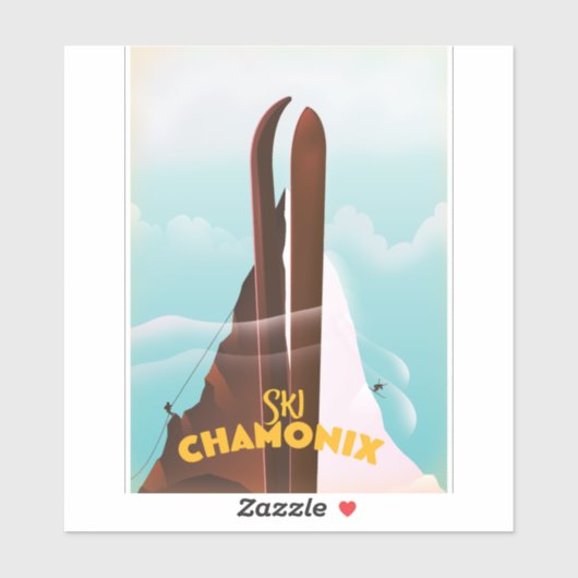 Chamonix-Mont-Blanc skipoeder Sticker (Vel)