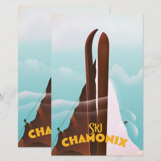 Chamonix-Mont-Blanc skiposter (Voorkant / Achterkant)