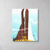 Chamonix-Mont-Blanc skiposter Canvas Afdruk (Voorkant)