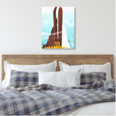 Chamonix-Mont-Blanc skiposter Canvas Afdruk (Insitu (Slaapkamer))