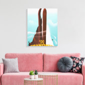 Chamonix-Mont-Blanc skiposter Canvas Afdruk (Insitu (Woonkamer))