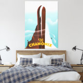 Chamonix-Mont-Blanc skiposter Canvas Afdruk (Insitu (Slaapkamer))