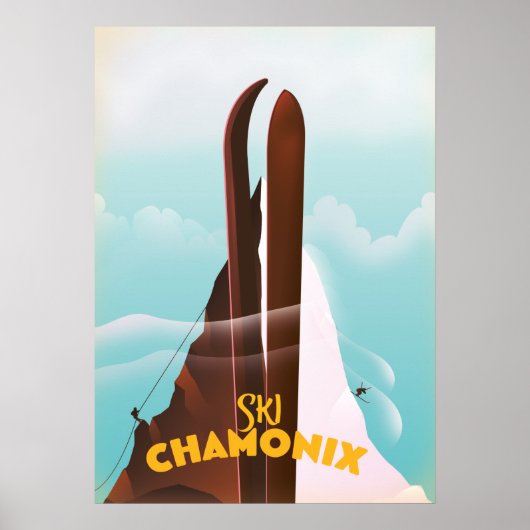 Chamonix-Mont-Blanc Skiposter Poster (Voorkant)