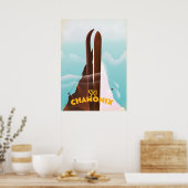 Chamonix-Mont-Blanc Skiposter Poster (Keuken)