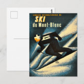 Chamonix Mont Blanc Sneeuw  Frans Ski Briefkaart (Voorkant / Achterkant)