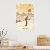 Chamonix Mont Blanc Snowboarden Reisposter Poster (Keuken)