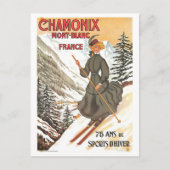  Chamonix Mont Blanc Travel Poster Briefkaart (Voorkant)