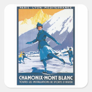  Chamonix Mont Blanc Vierkante Sticker