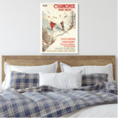 Chamonix Mont Blanc Vintage Franse Skiposter Canvas Afdruk (Insitu (Slaapkamer))