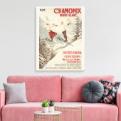 Chamonix Mont Blanc Vintage Franse Skiposter Canvas Afdruk (Insitu (Woonkamer))