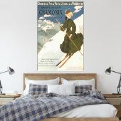 Chamonix Mont Blanc Vintage Franse Skiposter Canvas Afdruk (Insitu (Slaapkamer))