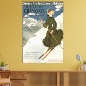 Chamonix Mont Blanc Vintage Franse Skiposter Canvas Afdruk (Insitu (Woonkamer))