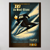 Chamonix Mont Blanc Vintage Franse Skiposter Poster (Voorkant)