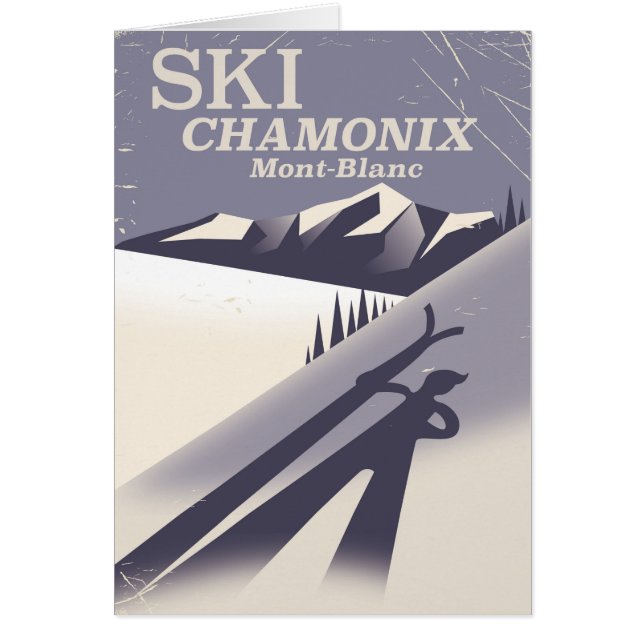 Chamonix-Mont-Blanc Vintage Ski-poster (Voorkant)