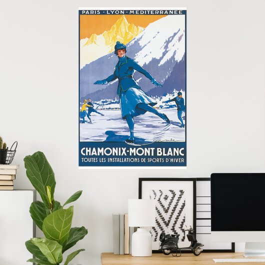 Chamonix Mont Blanc Vintage Travel Poster (Thuiskantoor)