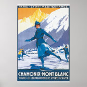 Chamonix Mont Blanc Vintage Travel Poster (Voorkant)
