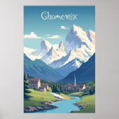 Chamonix, Mont Blank, Ski Poster (Voorkant)