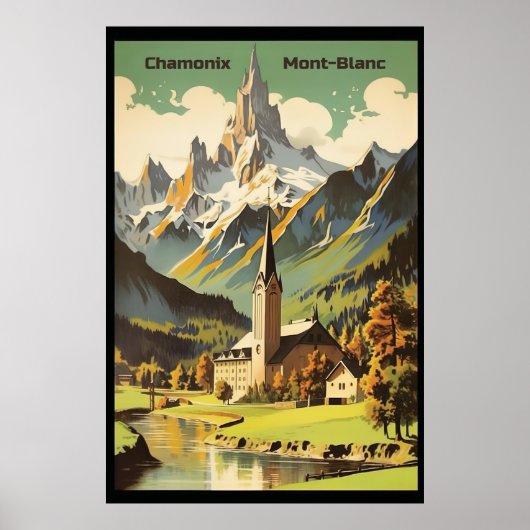 Chamonix, Mont Blank, Ski Poster (Voorkant)