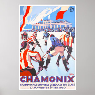 Chamonix Reisposter IJshockey Kunst Roger Poster