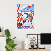 Chamonix Reisposter IJshockey Kunst Roger Poster (Thuiskantoor)