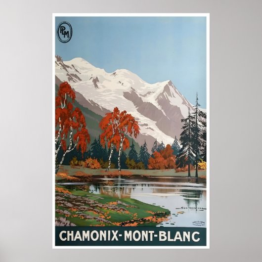 Chamonix Reisposter Mont Blanc Frankrijk Kunst Poster (Voorkant)