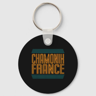 Chamonix Retro Franse Alpen Alpine Skiën Frankrijk Sleutelhanger