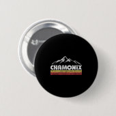 Chamonix Retro Mountain Mannen Vrouwen Souven Ronde Button 5,7 Cm (Voorkant /achterkant)