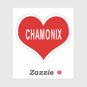 CHAMONIX Rood Hart Vinyl Sticker