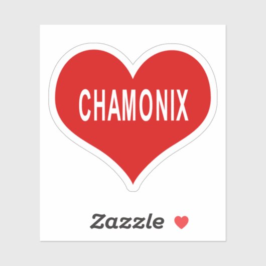 CHAMONIX Rood Hart Vinyl Sticker (Vel)