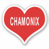 CHAMONIX Rood Hart Vinyl Sticker (Voorkant)
