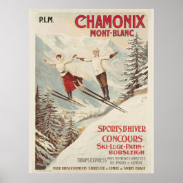  Chamonix Ski Illustratie Reizen Poster