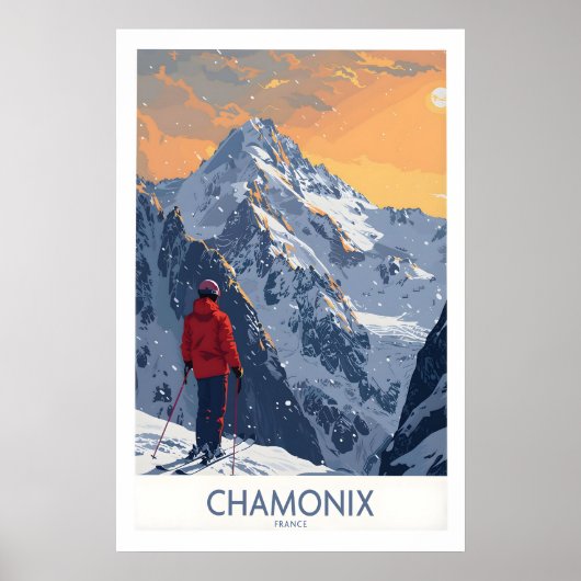 Chamonix Ski Print - Frankrijk 1 (Voorkant)
