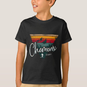 Chamonix Ski Resort Frankrijk Alpine Skiën Vintage T-shirt