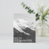Chamonix Ski Resort Mont Blanc Statue France BW Briefkaart (Staand voorkant)