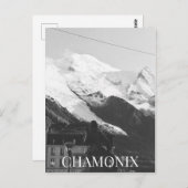Chamonix Ski Resort Mont Blanc Statue France BW Briefkaart (Voorkant / Achterkant)