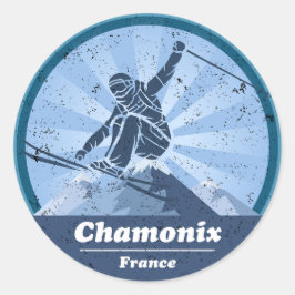 Chamonix Skiër Ronde Sticker