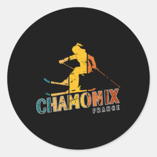 Chamonix skigebied Frankrijk Alpine Skiing F Ronde Sticker