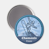 Chamonix Skigebied - Snowboard Magneet (Voorkant / Achterkant)