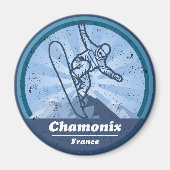 Chamonix Skigebied - Snowboard Magneet (Voorkant)