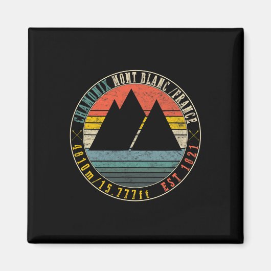 Chamonix Valley Mont Blanc France Skiing Snowboard Magneet (Voorkant)