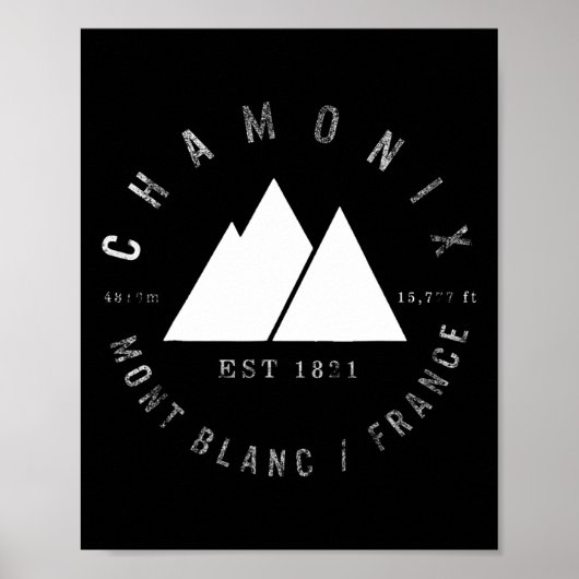 Chamonix Valley Mont Blanc France Skiing Snowboard Poster (Voorkant)