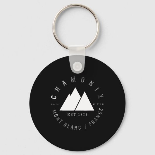 Chamonix Valley Mont Blanc France Skiing Snowboard Sleutelhanger (Voorkant)