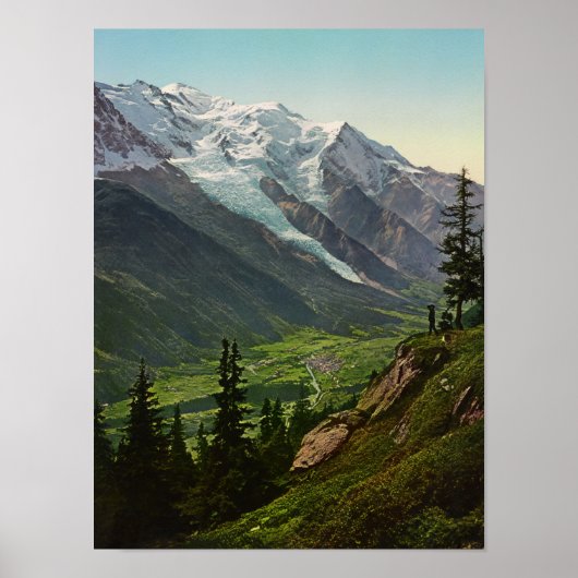 Chamonix Valley - Montblanc en La Flegere Poster (Voorkant)