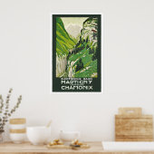 Chamonix Zwitserland Martigny-Chatelard Spoorweg Poster (Keuken)