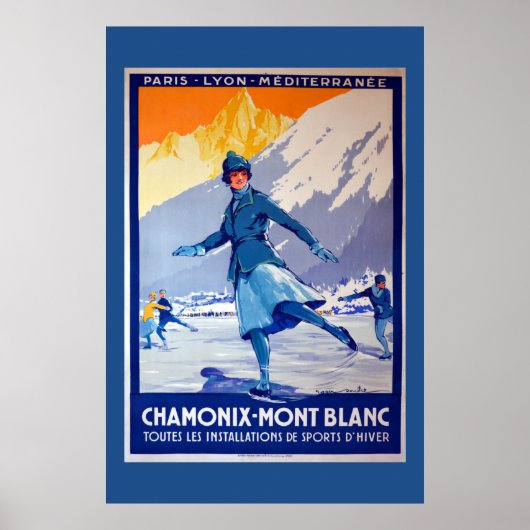 Chamonix, Zwitserland Vintage Travel Poster (Voorkant)