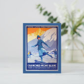 Chamonix, Zwitserland Vintage Travel Poster Briefkaart (Staand voorkant)