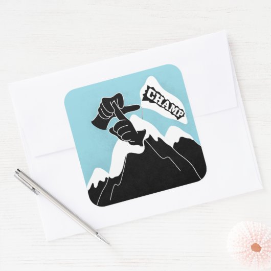 Champ - ASL Design Vierkante Sticker (Envelop)