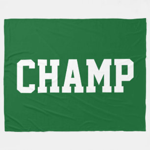CHAMP Athletic Witte Tekst Op Krachtig Bosgroen Fleece Deken