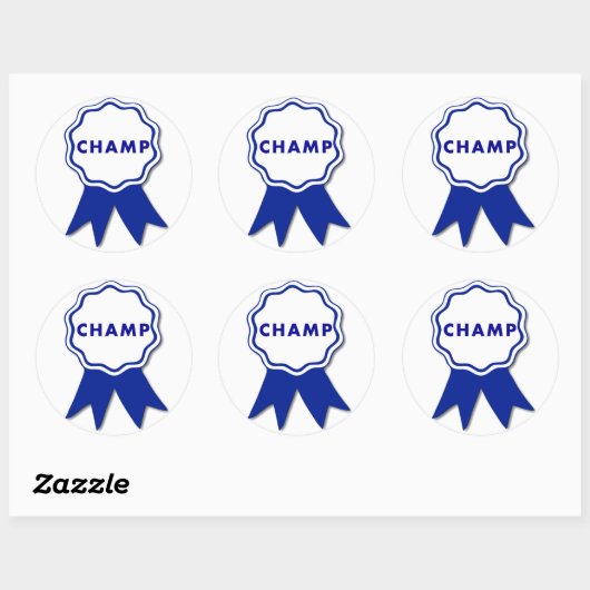 Champ Blue Lint Ronde Sticker (Vel)