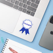 Champ Blue Lint Sticker (Laptop met iPhone)